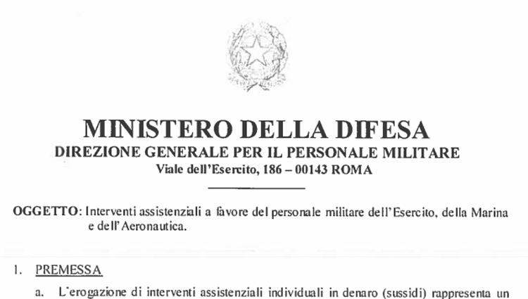 Interventi a favore del personale delle FF.AA.