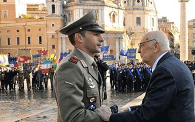 Andrea Adorno decorato con medaglia d'oro al valor militare