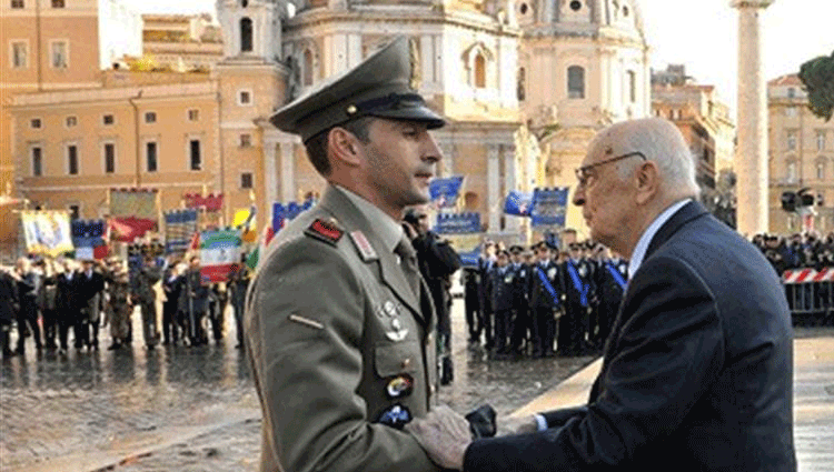 Andrea Adorno decorato con medaglia d'oro al valor militare