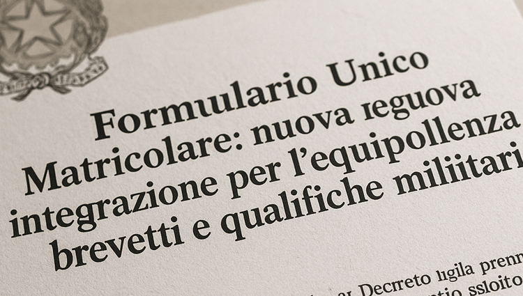 ormulario Unico Matricolare: integrazione per l’equipollenza tra brevetto e qualifica